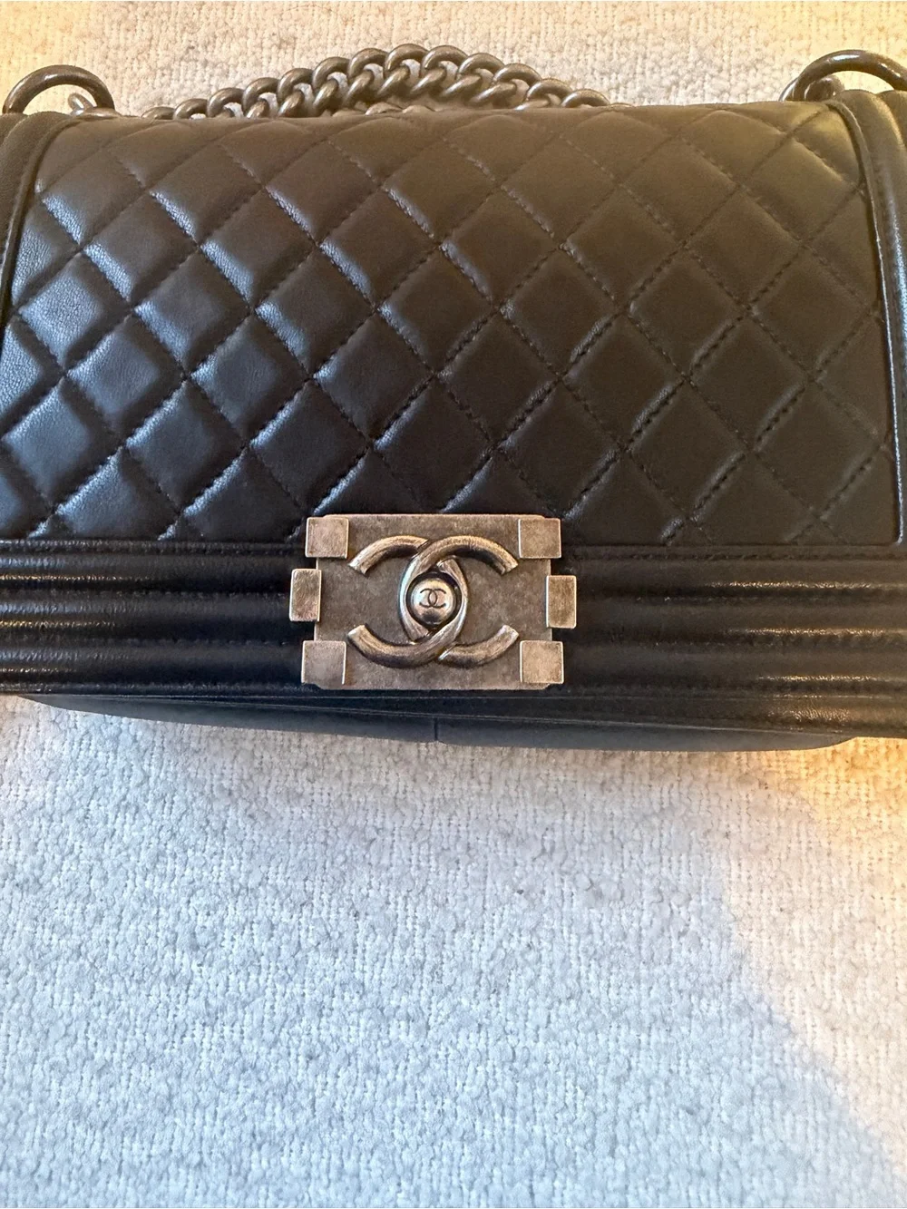 Chanel Black Leather medium Boy Bag